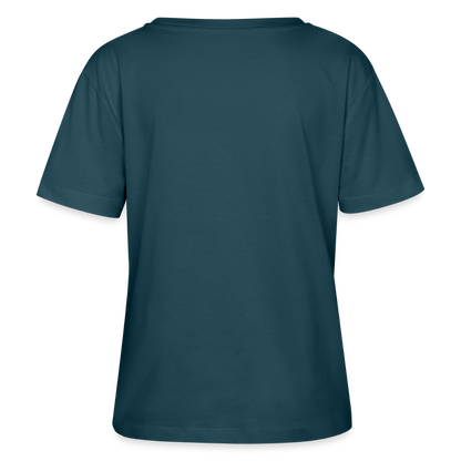 Relaxed Rundhals Frauen Bio-T-Shirt SERENA -surfing- - Dunkles Petrol