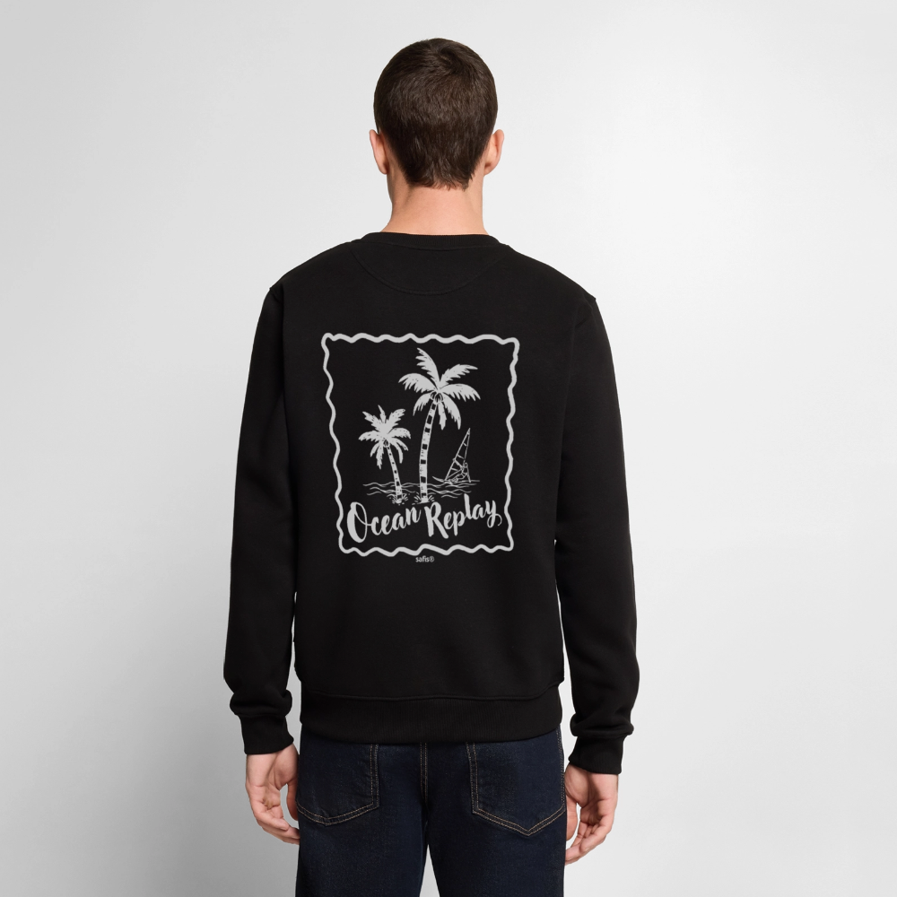 Männer Premium Pullover -ocean replay- - Schwarz