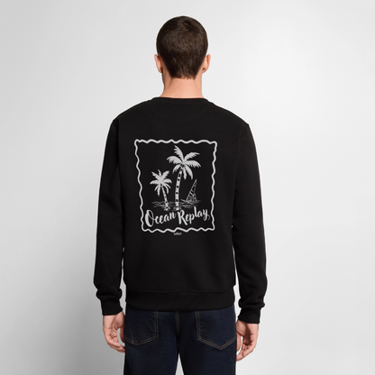 Männer Premium Pullover -ocean replay- - Schwarz