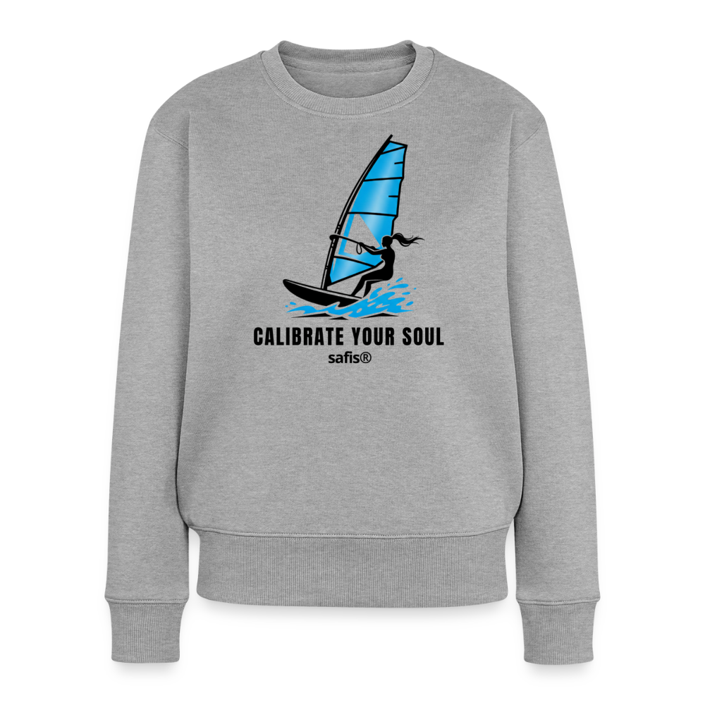 Windsurf Frauen Premium Pullover -calibrate your soul- - Grau meliert von safis