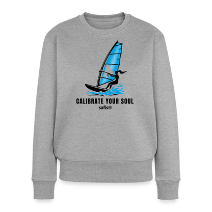 Windsurf Frauen Premium Pullover -calibrate your soul- - Grau meliert von safis