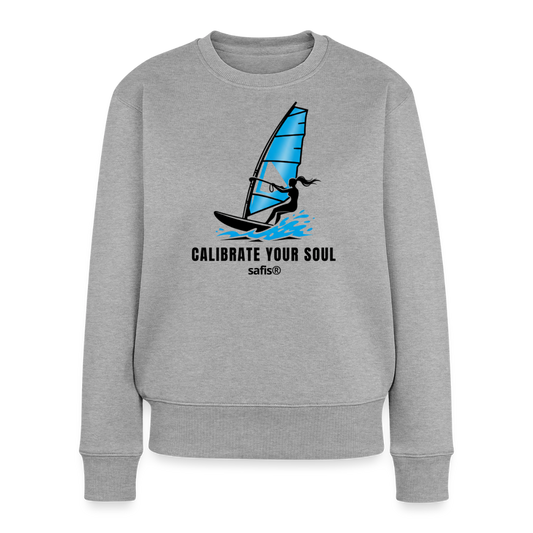 Windsurf Frauen Premium Pullover -calibrate your soul- - Grau meliert von safis