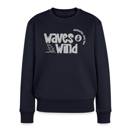 Frauen Premium Pullover -waves & wind- - Navy