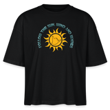 Frauen Boxy Bio-T-Shirt -follow me- - Schwarz