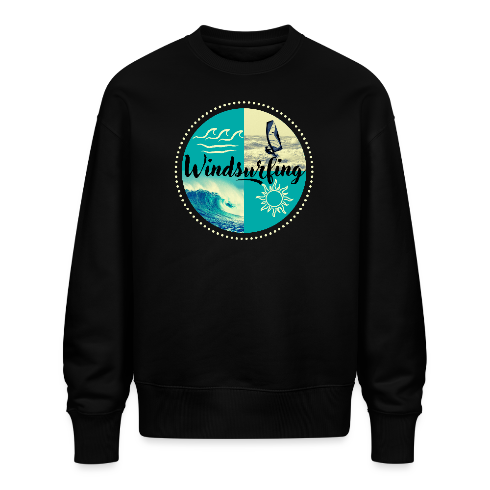 Unisex Oversize Bio Pullover -ocean- - Schwarz