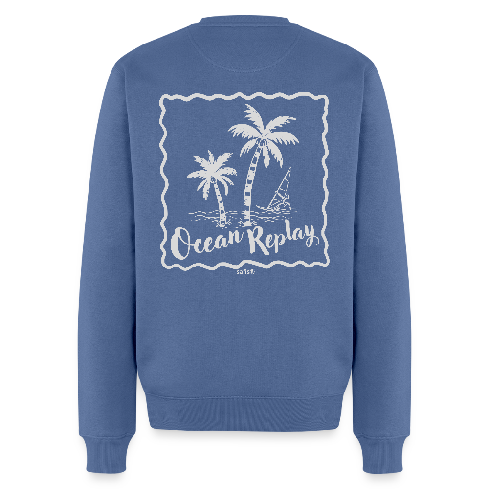 Männer Premium Pullover -ocean replay- - Taubenblau