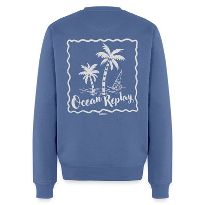 Männer Premium Pullover -ocean replay- - Taubenblau