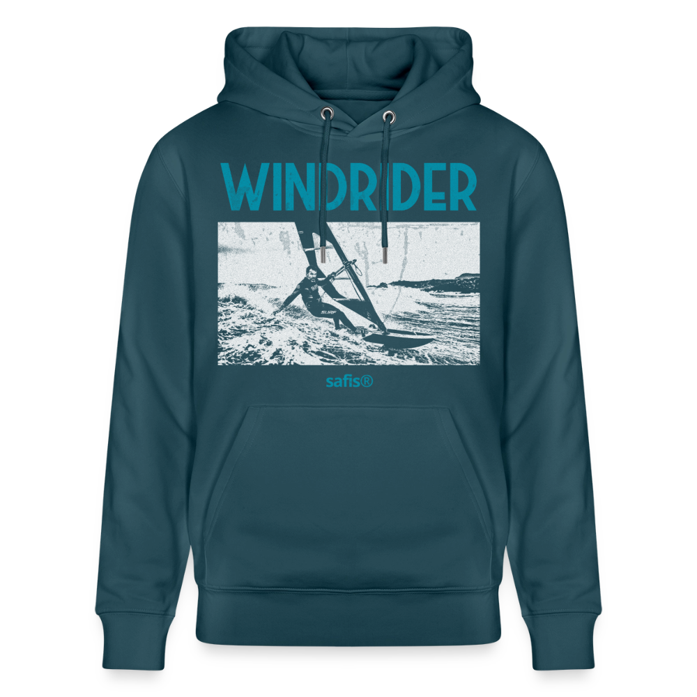 Windsurf Hoodie safis® -Windrider- Unisex Bio-Hoodie CRUISER - Dunkles Petrol