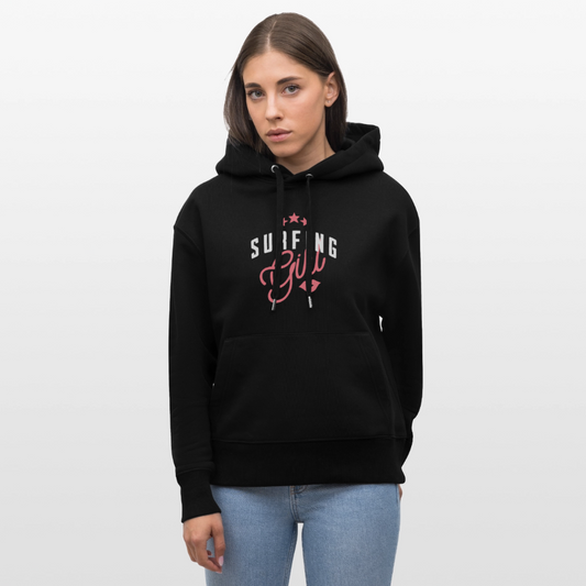 Unisex Relaxed Fit Bio-Hoodie -surfing girl- - Schwarz