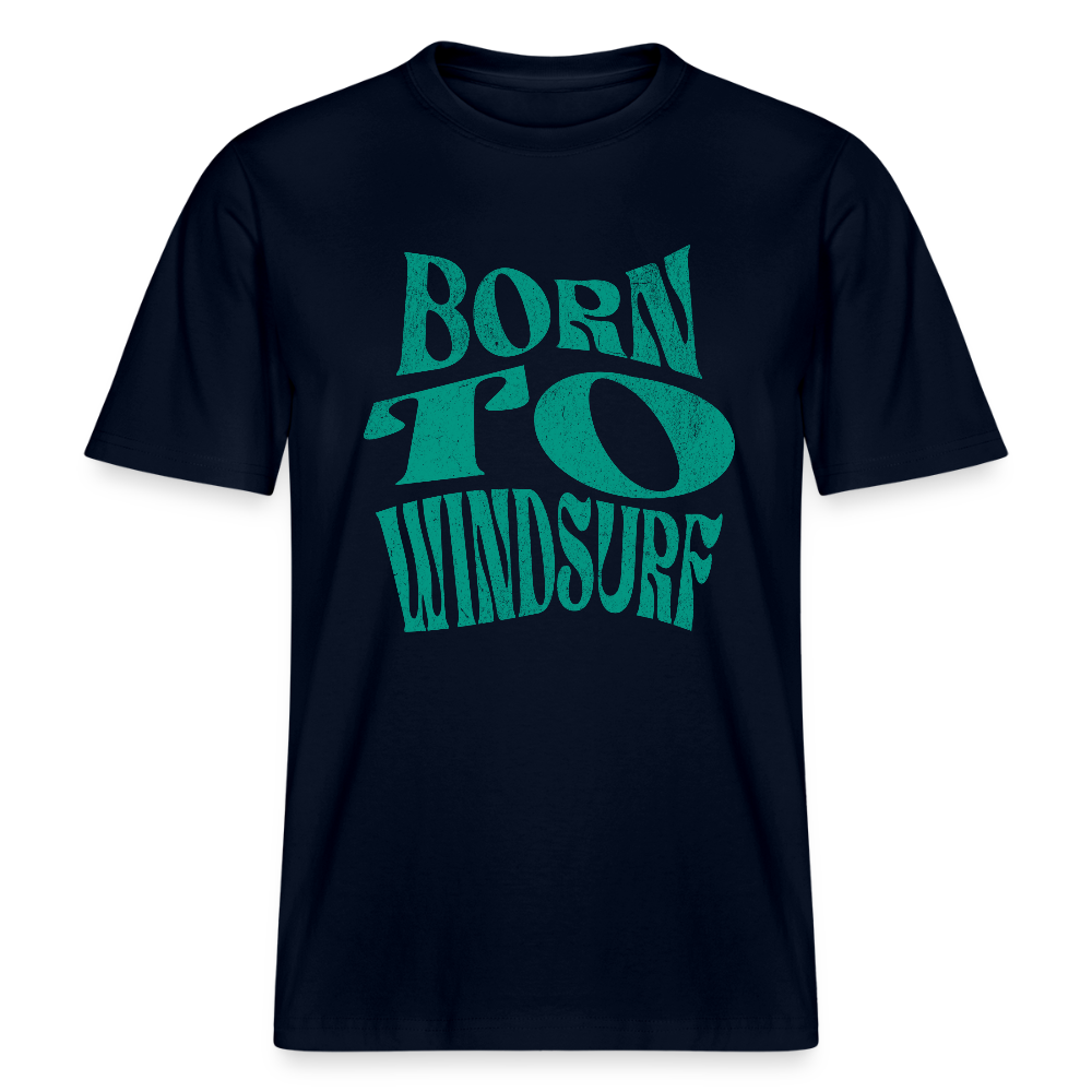 Relaxed Fit Unisex Bio-T-Shirt -born to windsurf- - Navy