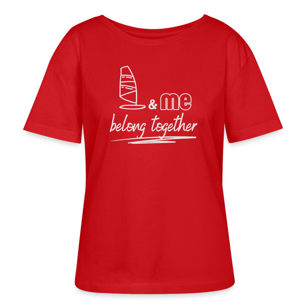 Relaxed Rundhals Frauen Bio-T-Shirt -belong together- - Rot