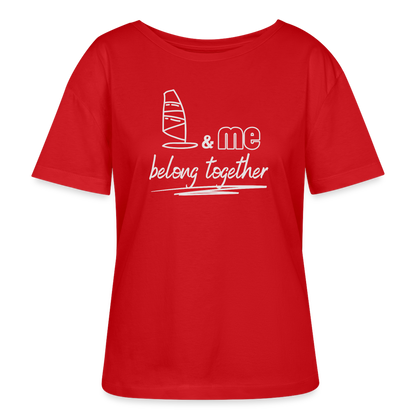 Relaxed Rundhals Frauen Bio-T-Shirt -belong together- - Rot