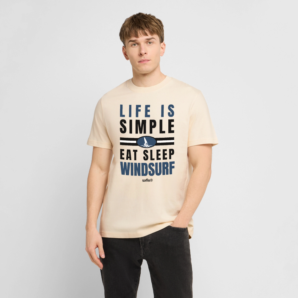 -eat sleep windsurf- Relaxed Fit Unisex Bio-T-Shirt - Natur