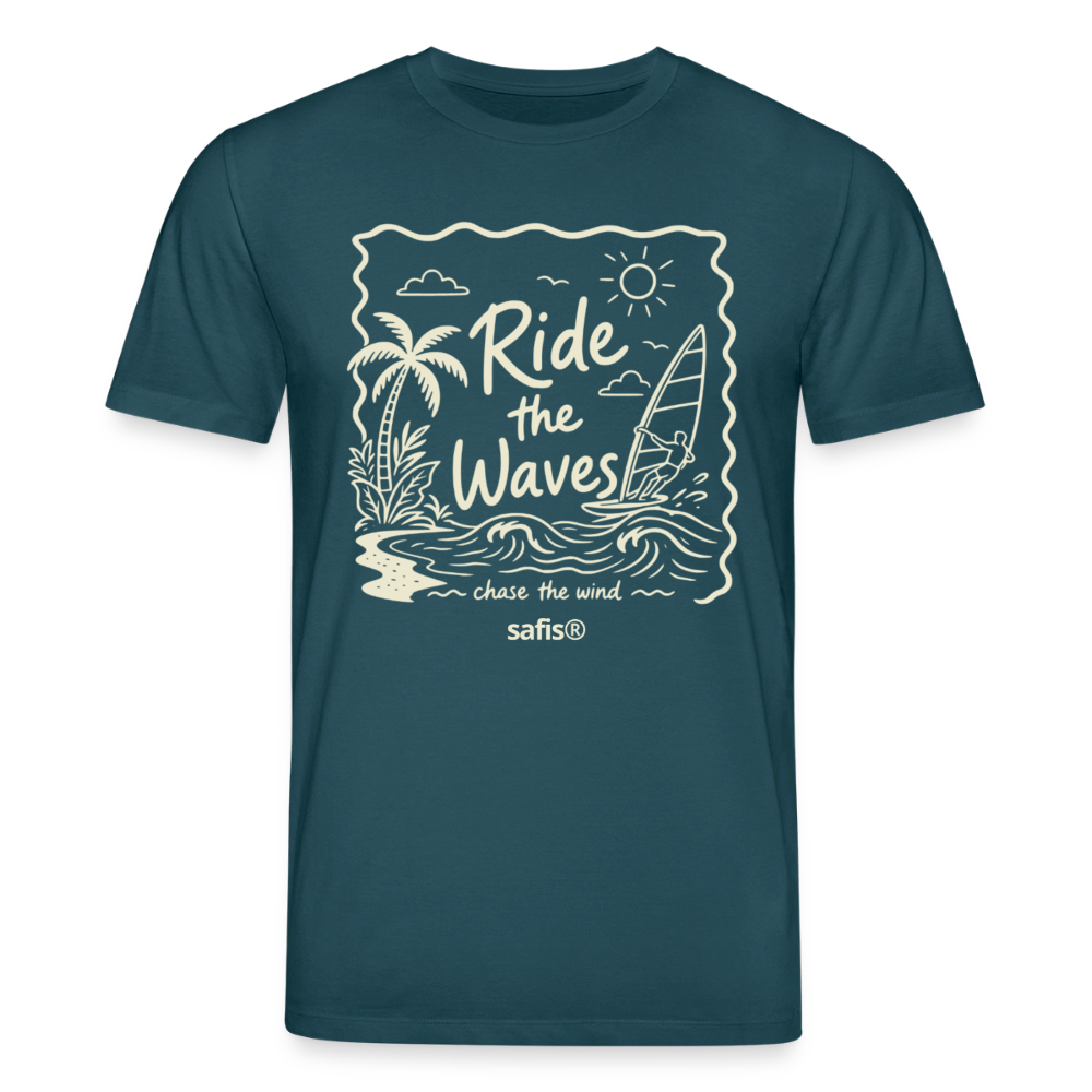 safis Windsurf T-Shirt Männer -ride the waves- - Dunkles Petrol