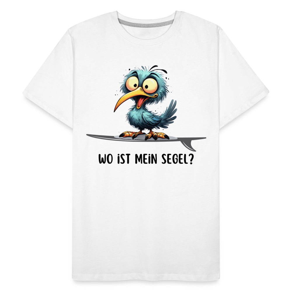 Männer Premium Bio T-Shirt -Wo ist mein Segel?- - Weiß