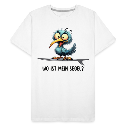 Männer Premium Bio T-Shirt -Wo ist mein Segel?- - Weiß