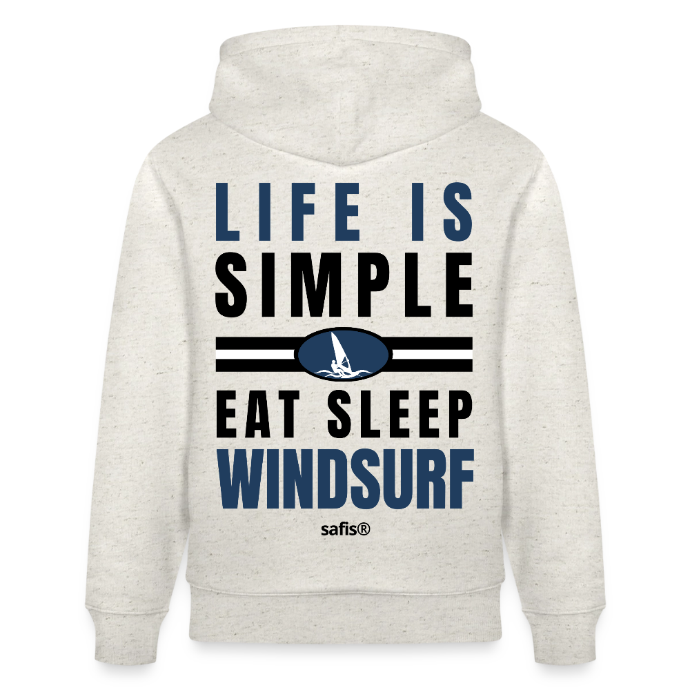 -eat sleep windsurf- Unisex Bio-Hoodie CRUISER - Beige meliert