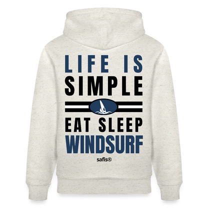 -eat sleep windsurf- Unisex Bio-Hoodie CRUISER - Beige meliert