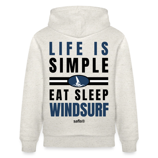 -eat sleep windsurf- Unisex Bio-Hoodie CRUISER - Beige meliert