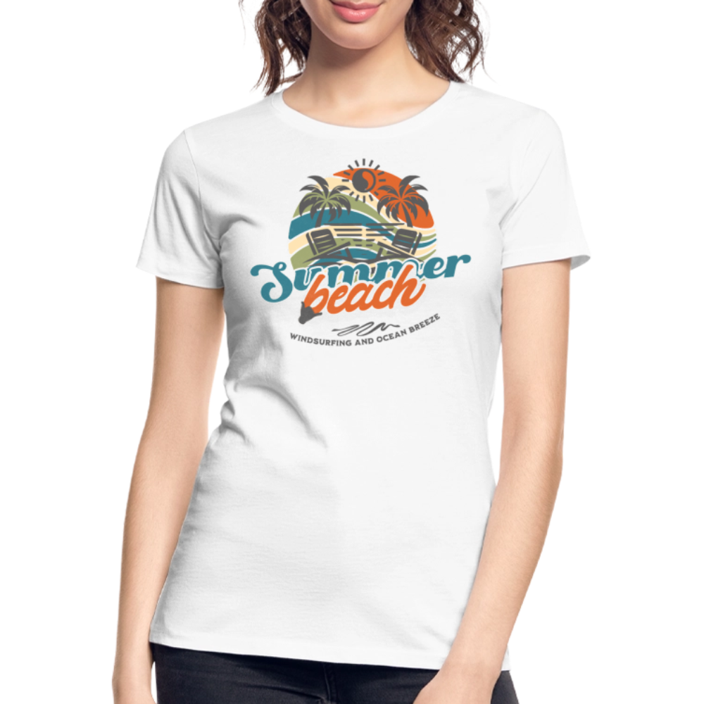 Frauen Premium Bio T-Shirt -summer beach- - Weiß