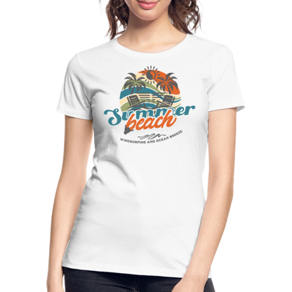 Frauen Premium Bio T-Shirt -summer beach- - Weiß