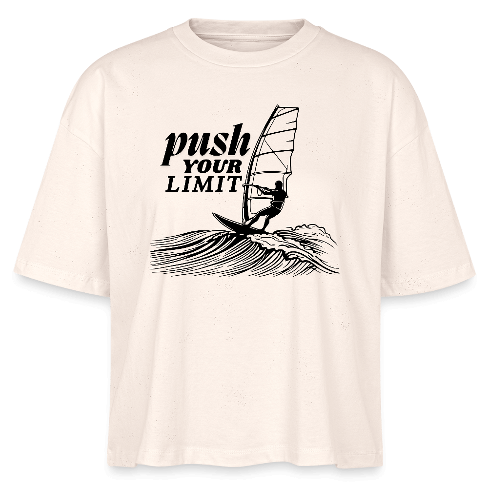 Nachhaltiges Damen Shirt push – Windsurf Geschenk - Weißgrau