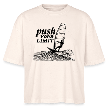 Nachhaltiges Damen Shirt push – Windsurf Geschenk - Weißgrau