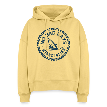 safis Surferkleidung -no bad days- Boxy Frauen Bio Hoodie - Hellgelb