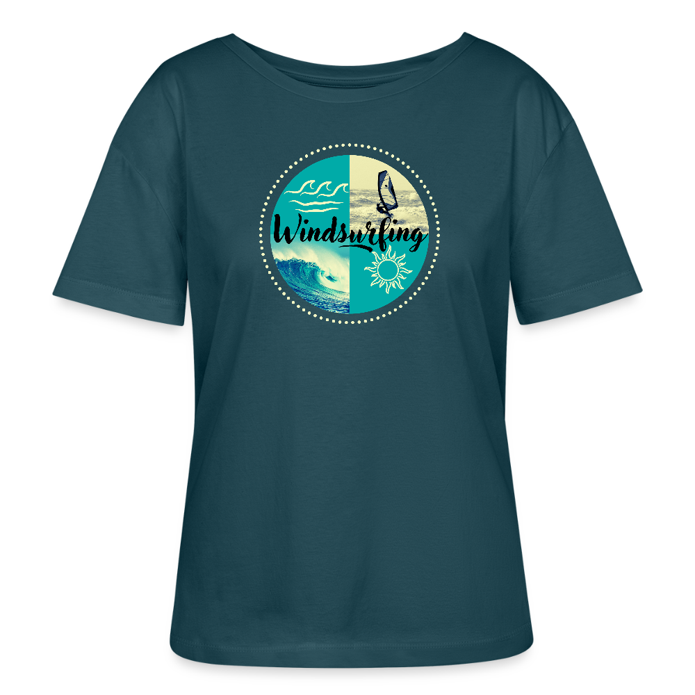 Relaxed Rundhals Frauen Bio-T-Shirt -ocean- - Dunkles Petrol