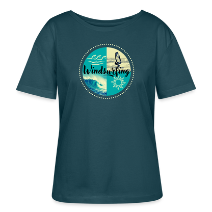 Relaxed Rundhals Frauen Bio-T-Shirt -ocean- - Dunkles Petrol