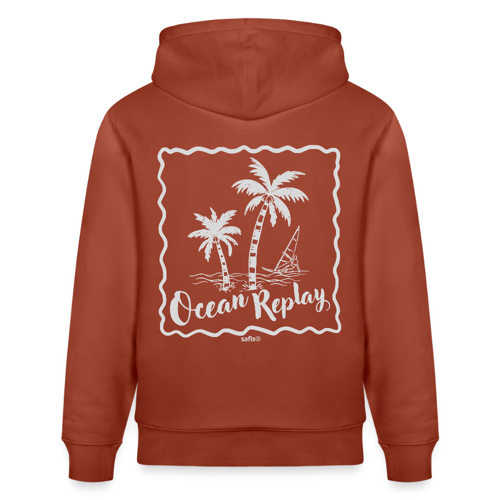 Unisex Bio-Hoodie CRUISER -ocean replay- - Terrakotta