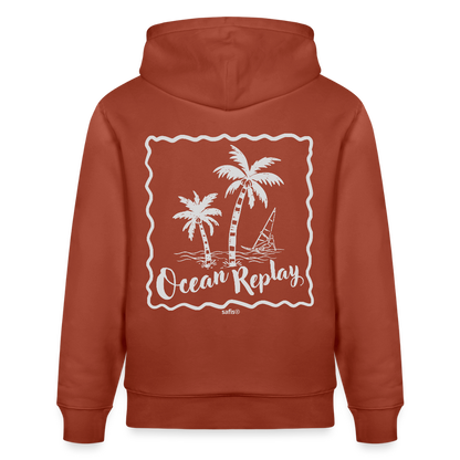 Unisex Bio-Hoodie CRUISER -ocean replay- - Terrakotta