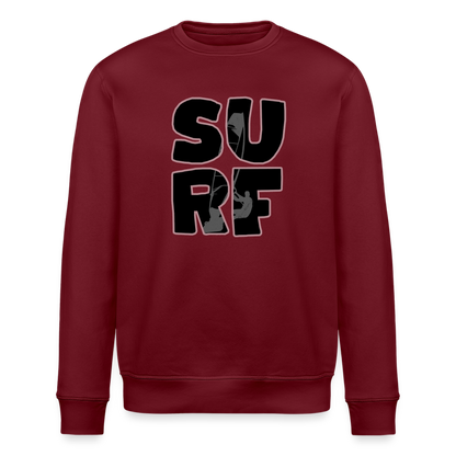 Unisex Bio-Sweatshirt ROLLER -surf- - Burgunderrot