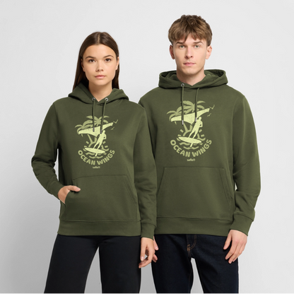 Unisex Bio-Hoodie CRUISER -ocean wings- - Khaki Grün