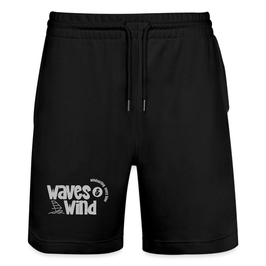 Unisex Bio Joggingshorts -waves & wind- - Schwarz