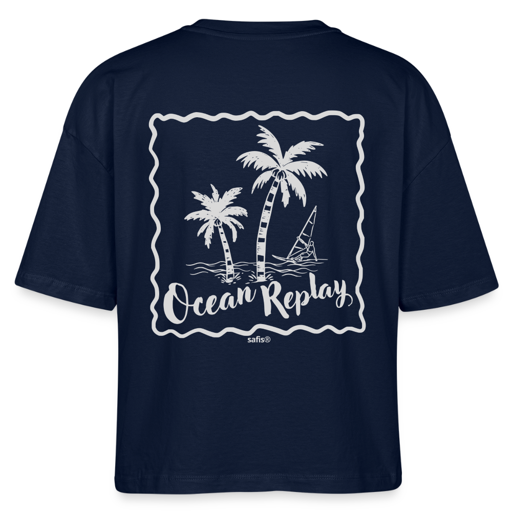 safis® Windsurfer Frauen Bio-T-Shirt Nova -Ocean replay- - Navy