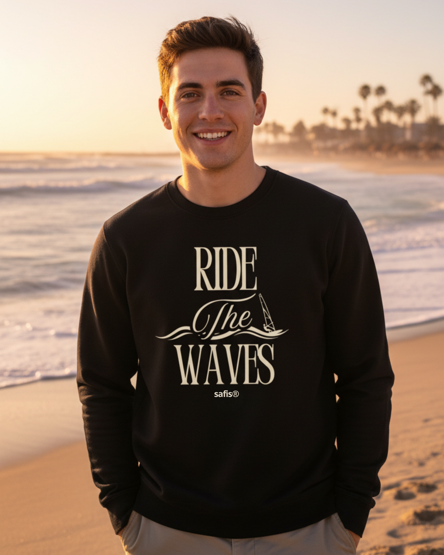 Unisex Bio-Sweatshirt ROLLER -ride the waves-