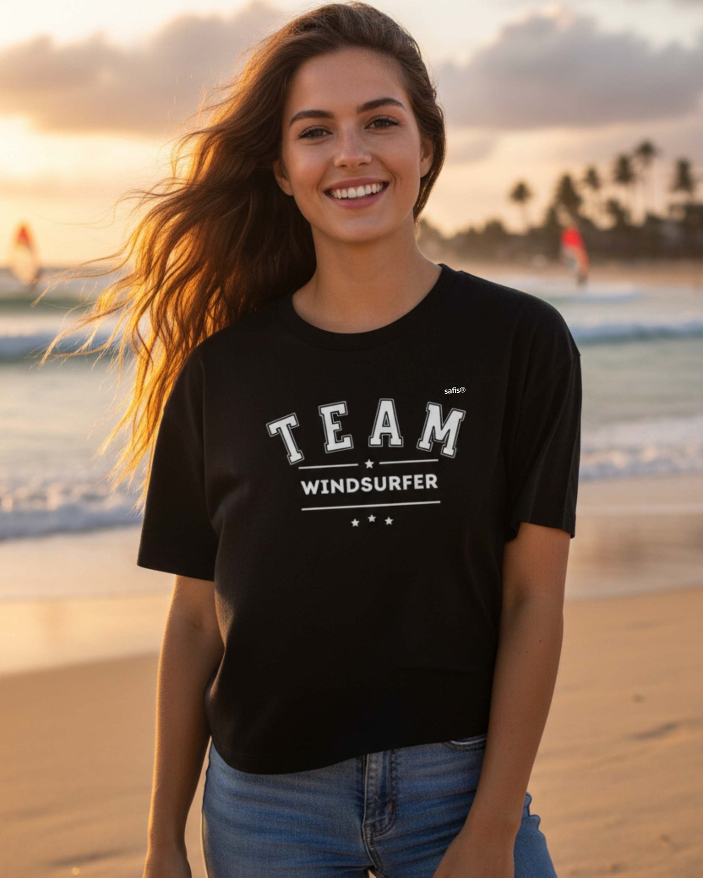 Frauen Boxy Bio-T-Shirt - Team Windsurfer -