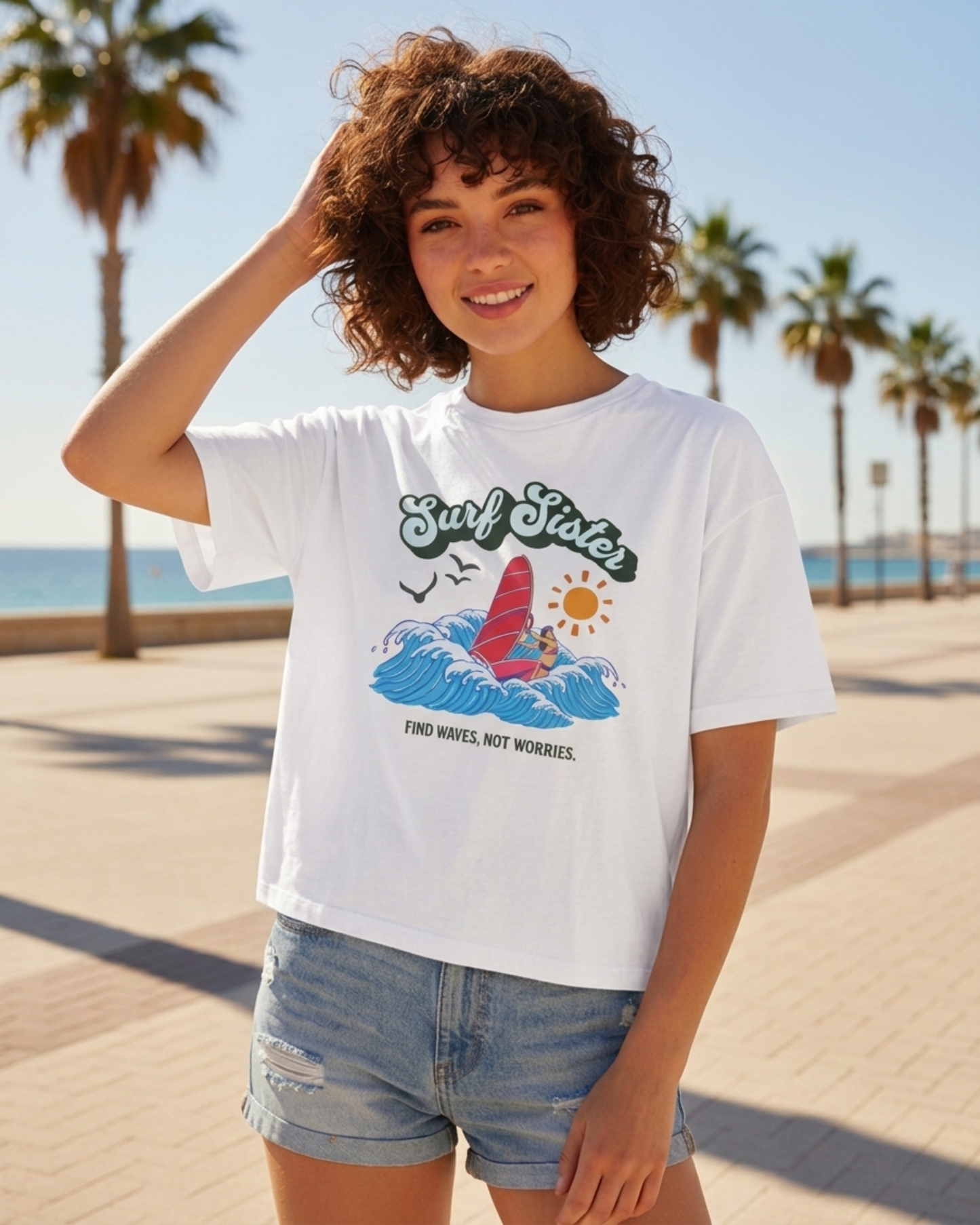 Women's Boxy Organic T-Shirt -surf sister-