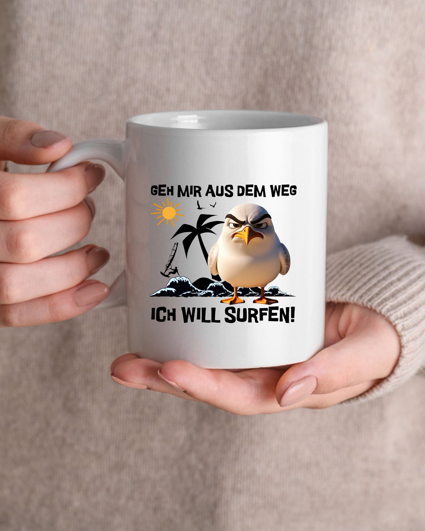 Tasse -ich will surfen-