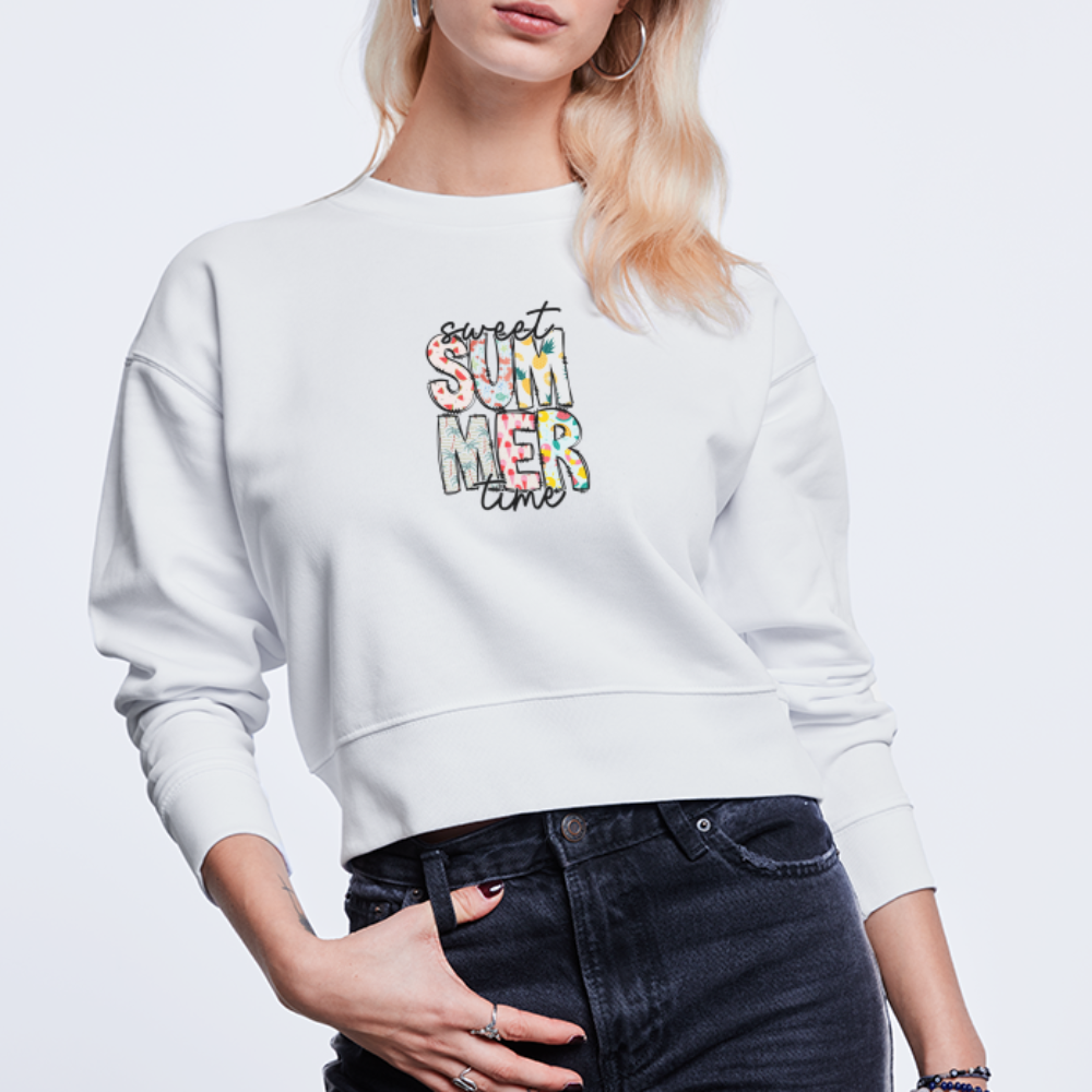 Cropped Frauen Bio-Sweatshirt - Weiß