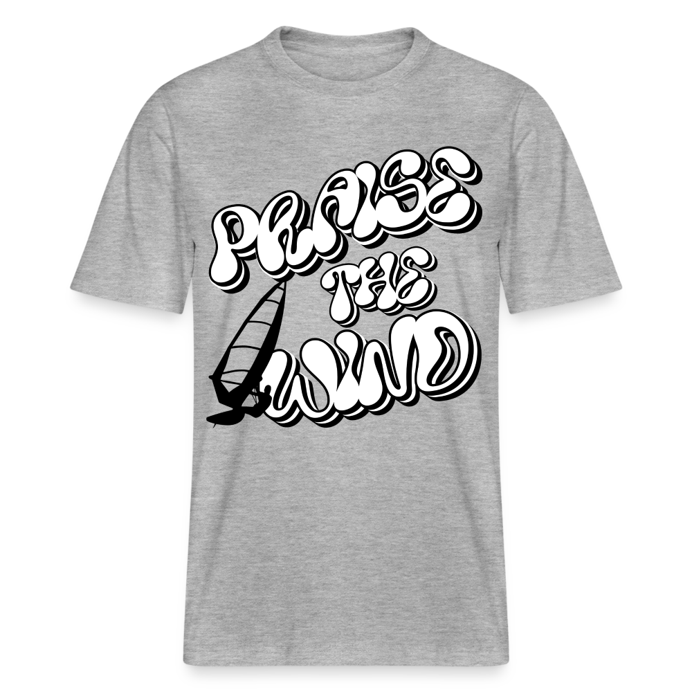 Relaxed Fit Unisex TShirt - praise the wind - - Grau meliert