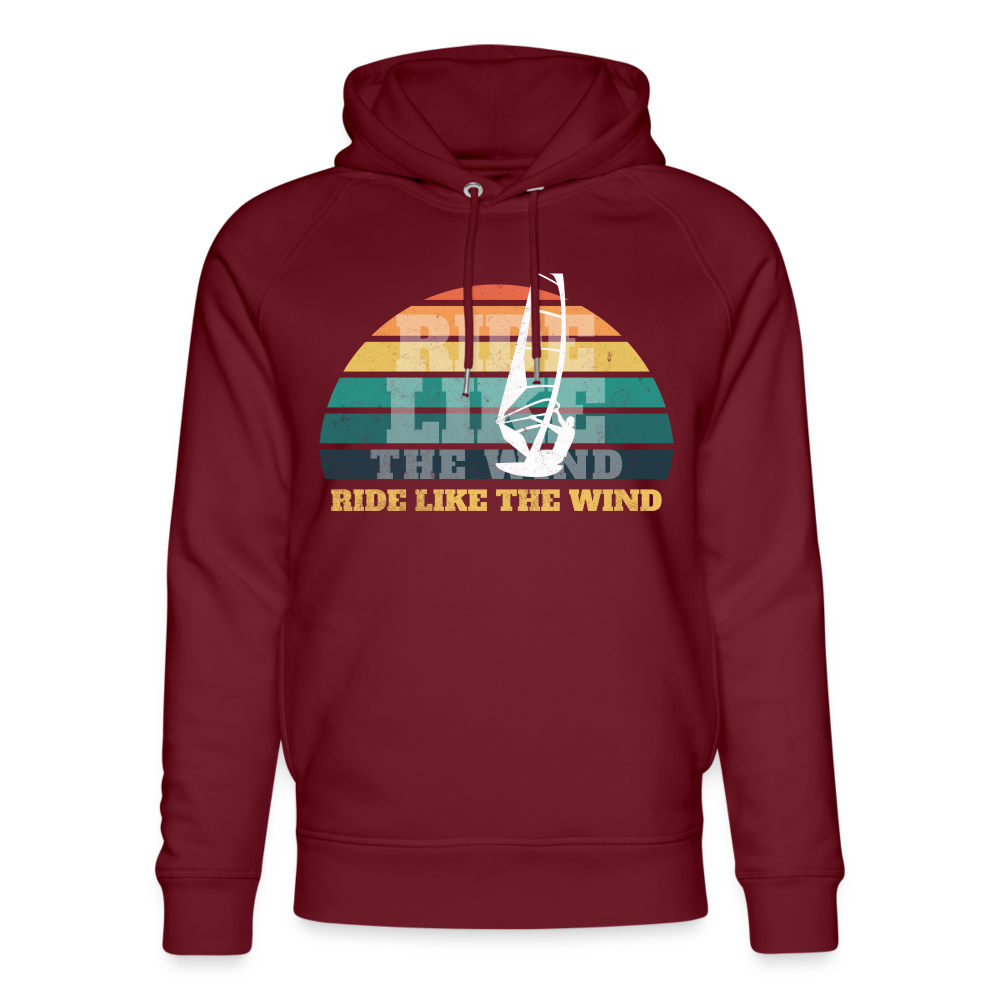 Unisex Bio-Hoodie -ride like the wind- - Burgunderrot