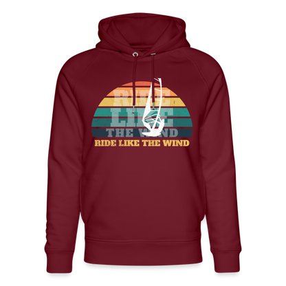 Unisex Bio-Hoodie -ride like the wind- - Burgunderrot