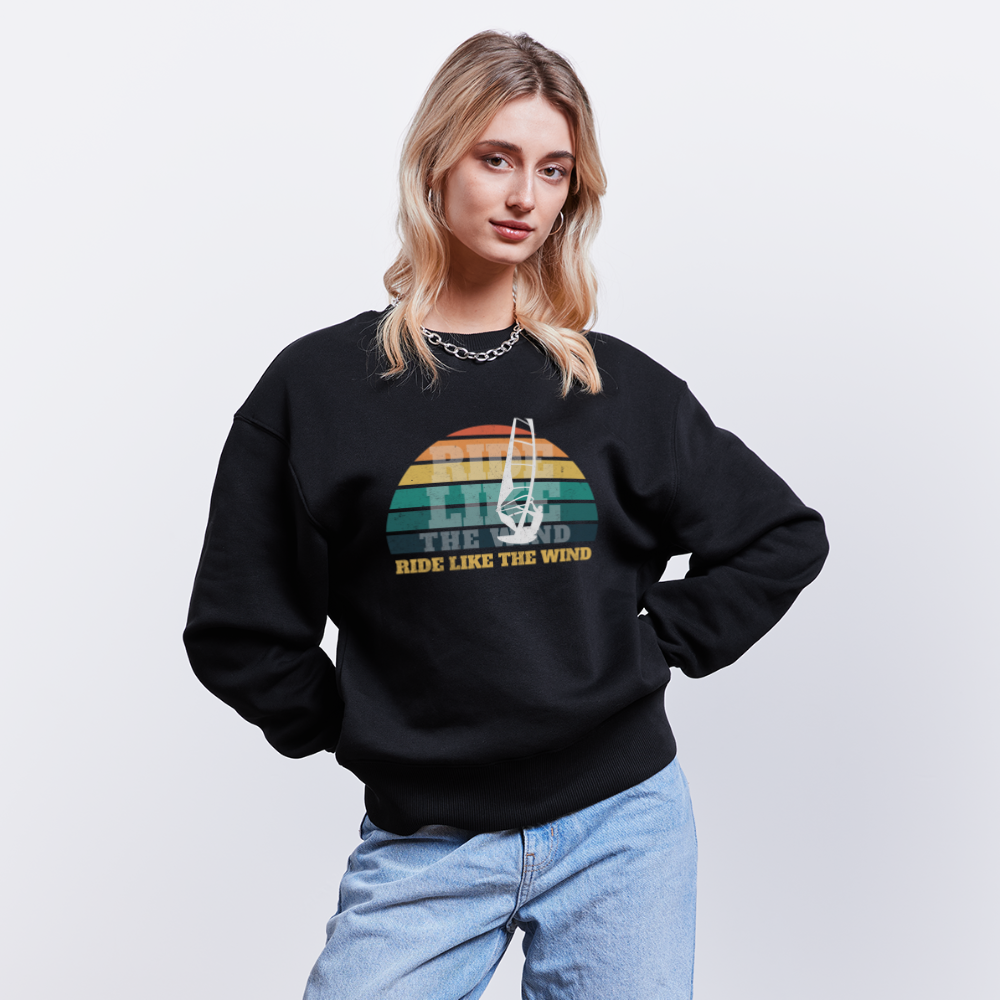 Unisex Oversize Pullover -ride like the wind- - Schwarz