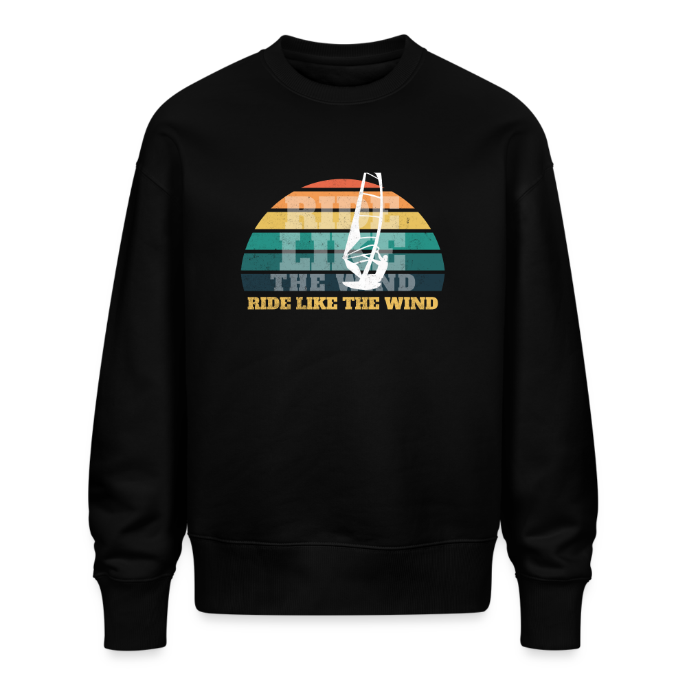 Unisex Oversize Pullover -ride like the wind- - Schwarz