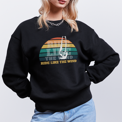 Unisex Oversize Pullover -ride like the wind- - Schwarz