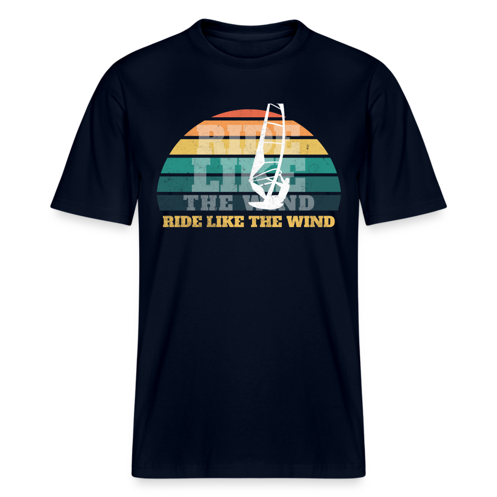 Relaxed Fit Unisex Bio-T-Shirt -ride like the wind- - Navy