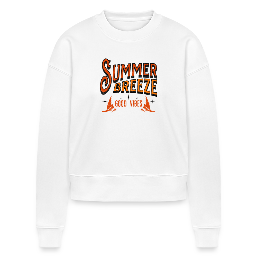 Cropped Frauen Sweatshirt -summer breeze- - Weiß