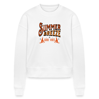 Cropped Frauen Sweatshirt -summer breeze- - Weiß